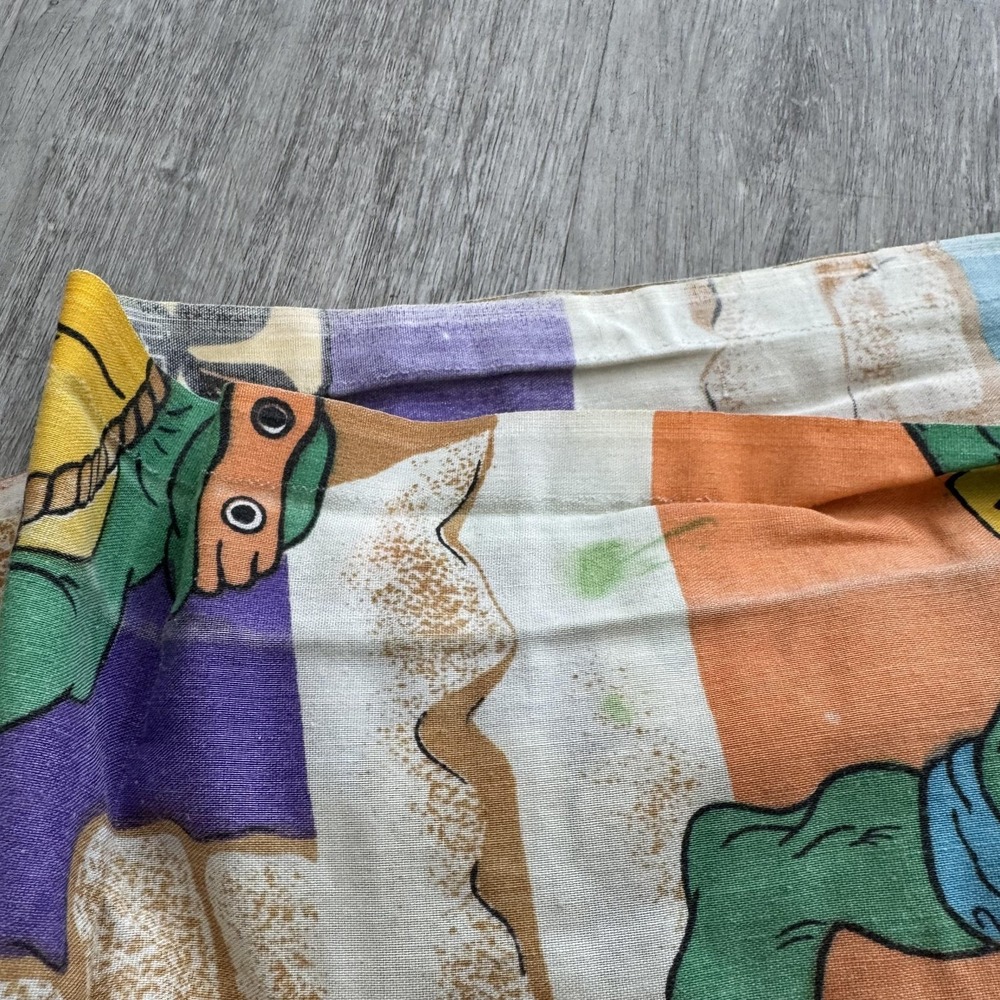 Vintage Ninja Turtles TMNT Twin Flat & fitted Sheet Kids Cartoon 1990 - Picture 2 of 5